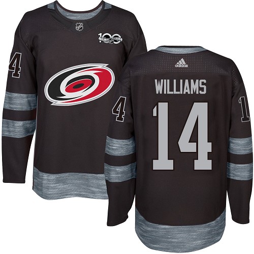Adidas Hurricanes #14 Justin Williams Black 1917-100th Anniversary Stitched NHL Jersey
